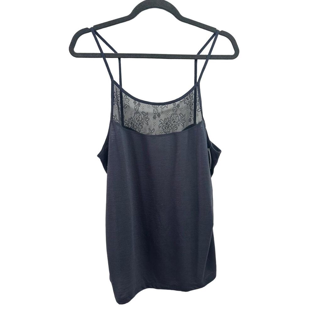 NWT Adore Me Charcoal Grey Lace Camisole Womens Size Large Spaghetti Straps Top